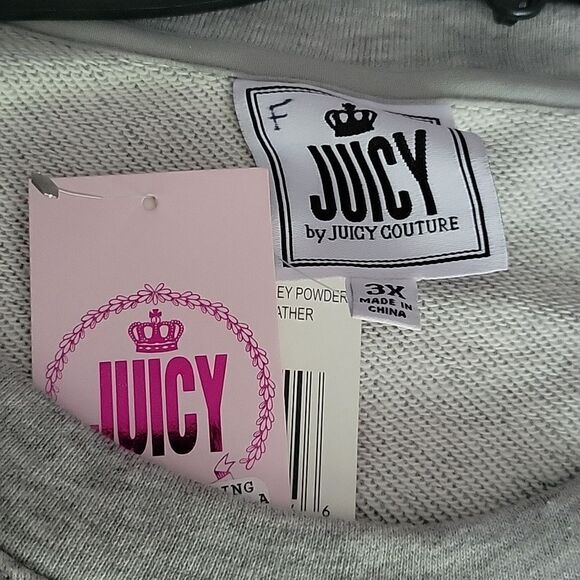 NEW 3X JUICY COUTURE CROWN EMBROIDERED FRENCH TERRY LIGHTWEIGHT SWEATSHIRT NWT - Picture 5 of 10